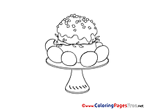 Cake Vase Easter Coloring Pages free