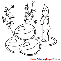 Candle Eggs Easter Colouring Sheet free