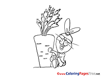 Carrot Hare download Easter Coloring Pages