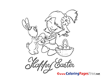 Celebration Children Easter Colouring Page