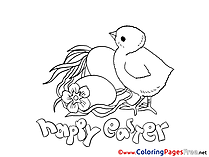 Chicken with Eggs Coloring Sheets Easter free