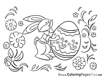 Colouring Page Egg Bunny Easter free