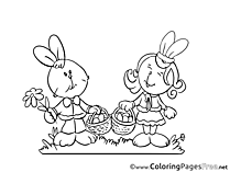 Couple Hares free Easter Coloring Sheets