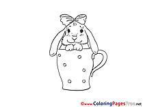 Cup with Hare Easter free Coloring Pages