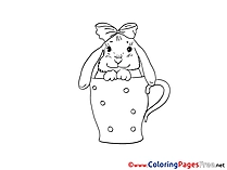 Cup with Hare Easter free Coloring Pages
