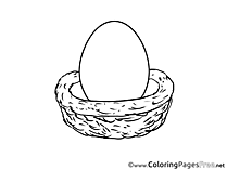 Egg in Basket printable Easter Coloring Sheets
