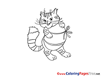 Fat Cat Easter Colouring Sheet free