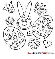 Festival Hare printable Easter Coloring Sheets