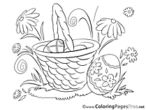 Flowers Basket Coloring Pages Easter