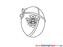 Fly on Egg Colouring Sheet download Easter