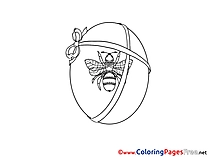 Fly on Egg Colouring Sheet download Easter