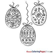 Free Colouring Page Easter Eggs