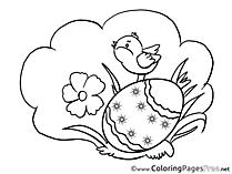 Grass Bird printable Easter Coloring Sheets