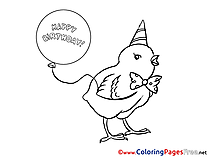 Happy Birthday Chicken Easter Coloring Pages download
