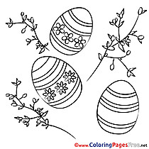 Kids Easter Eggs Coloring Page