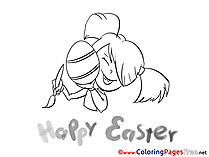 Painter Girl free Easter Coloring Sheets