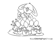 Painter Hare Coloring Pages Easter