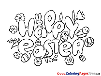 Party Kids Easter Coloring Page