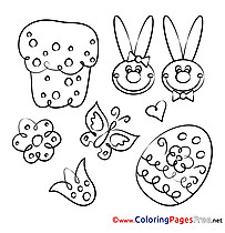 Pie Bunny Coloring Pages Easter