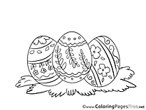 Postcard Eggs Easter free Coloring Pages