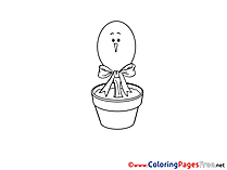 Pot with Egg download Easter Coloring Pages