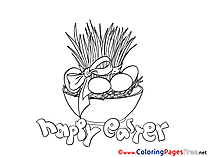 Pot with Herb Colouring Sheet download Easter