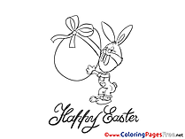 Present Kids Easter Coloring Page