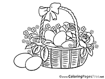 Roses in Basket Colouring Sheet download Easter