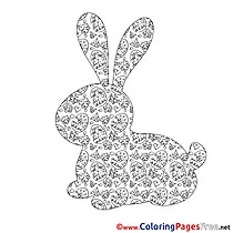 Silhouette Bunny  Colouring Sheet download Easter