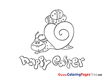 Snail with Eggs printable Easter Coloring Sheets