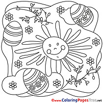 Sun printable Coloring Pages Easter