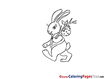 Traveler Bunny Children Easter Colouring Page