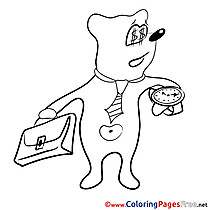 Bear Businessman Colouring Page printable free