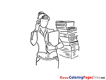 Books Woman Coloring Pages for free