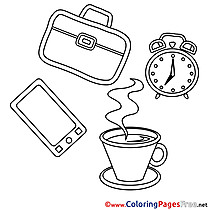 Briefcase Work Coloring Sheets download free