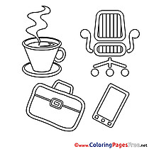 Chair Briefcase Colouring Sheet download free