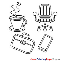 Chair Briefcase Colouring Sheet download free