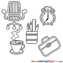 Coffee Clock Kids download Coloring Pages