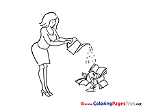 Economy Woman pours Coloring Sheets download free