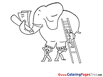 Elephant download printable Coloring Pages