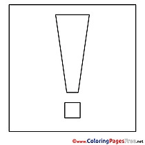 Exclamation Mark Children download Colouring Page