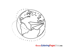 Globe Kids free Coloring Page