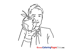 Globe Man for free Coloring Pages download