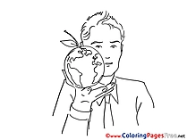 Globe Man for free Coloring Pages download