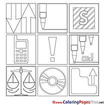 Illustrations Office for Kids printable Colouring Page