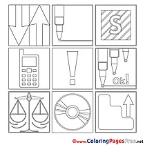 Illustrations Office for Kids printable Colouring Page