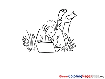 Job Man works Children download Colouring Page