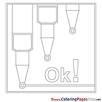 Markers for Kids printable Colouring Page