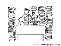 Office Books download printable Coloring Pages