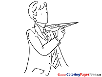 Plane Business Children download Colouring Page